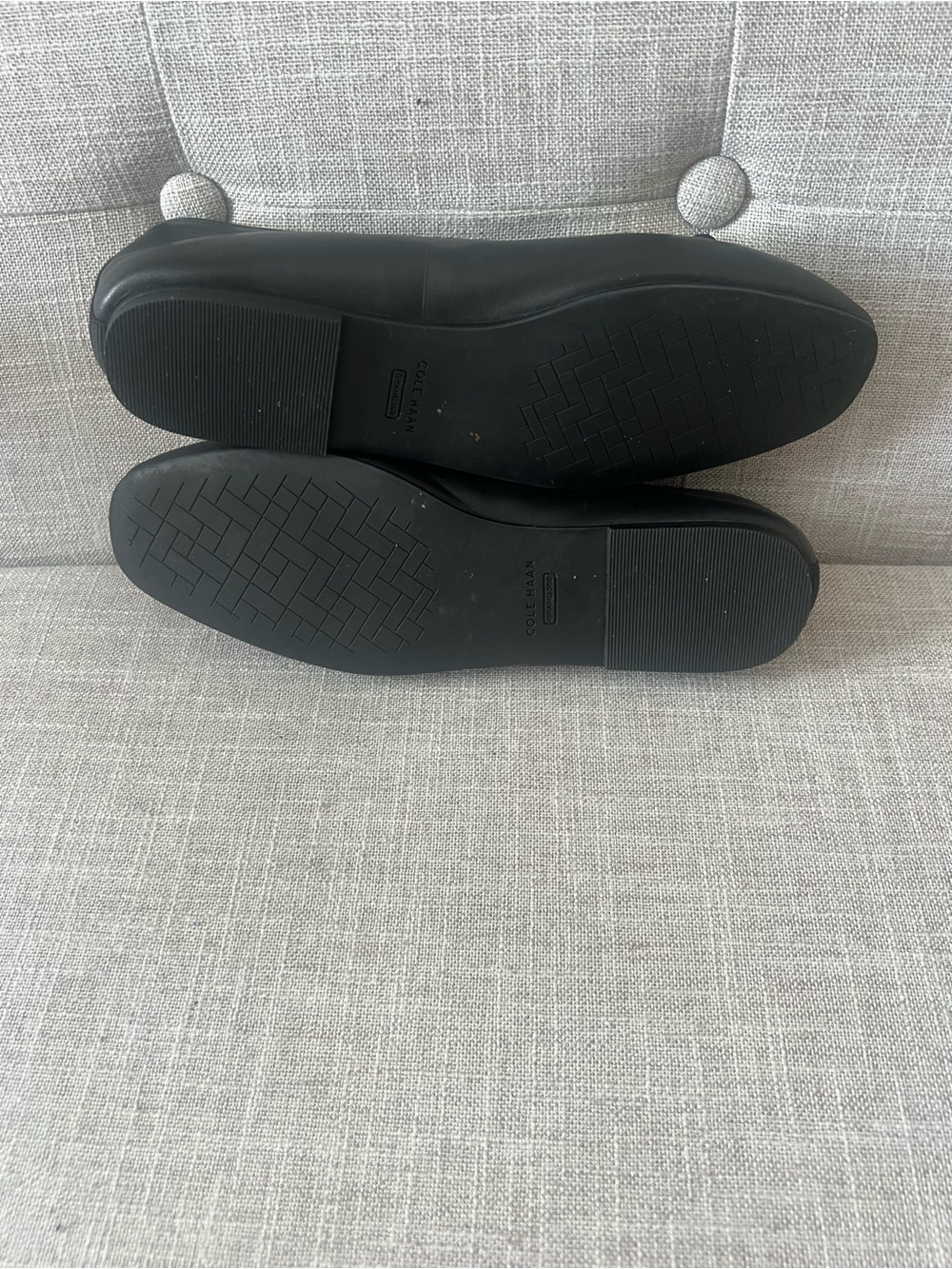 Cole Haan Black Leather Ballet Flats, Womens 7.5, bow office casual dressy fall - Picture 7 of 8